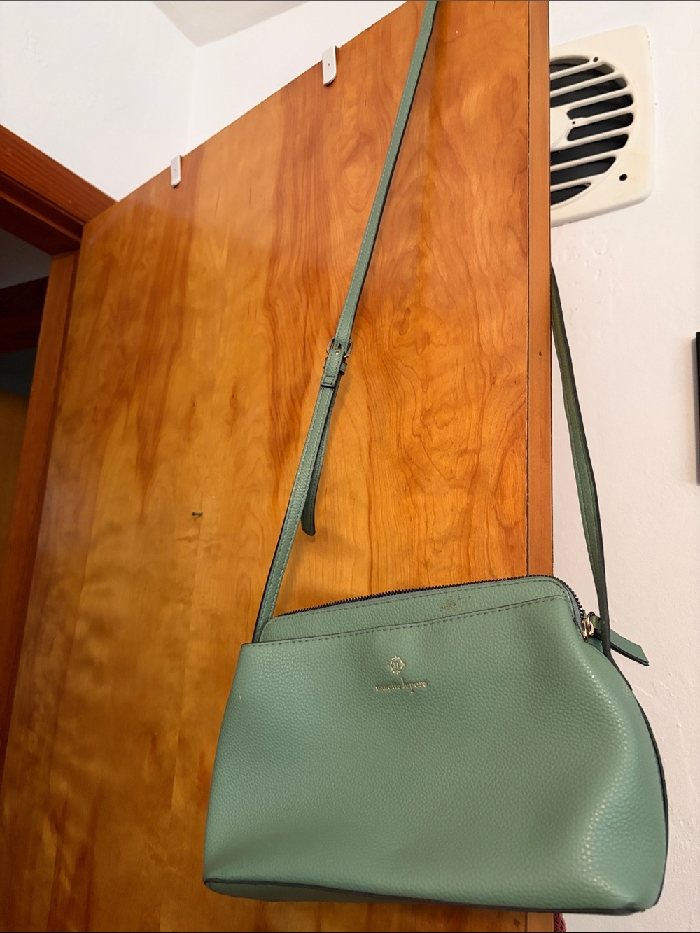 Nanette Lepore Mint Green Pebbled Leather Crossbody